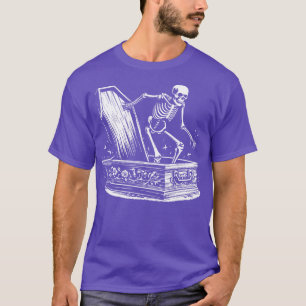 Camiseta esqueleto despertando del ataúd