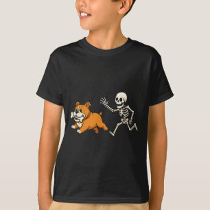 Camiseta Esqueleto Divertido Bulldog Halloween Perro Mamá A
