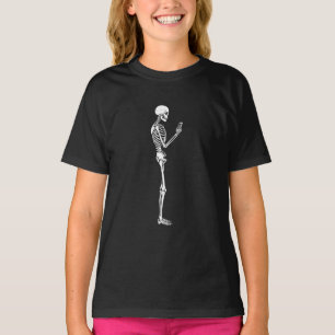 Camiseta Esqueleto divertido con teléfono inteligente envia