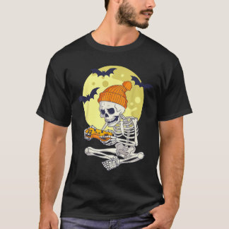 Camiseta Esqueleto divertido de Halloween para jugadores de