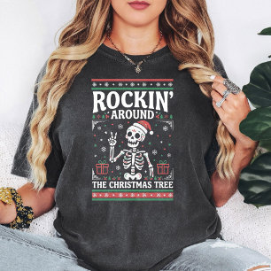 Camiseta Esqueleto divertido de Navidad Rockin '
