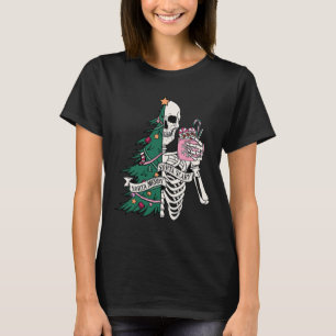 Camiseta Esqueleto divertido de Navidad, un poco alegre, un