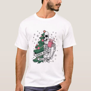 Camiseta Esqueleto Divertido de Navidad Un Poco Alegre Un P