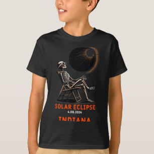 Camiseta Esqueleto divertido del eclipse solar de Indiana c