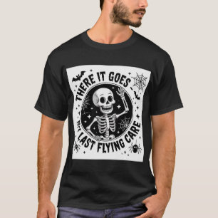 Camiseta Esqueleto Divertido Mi Último Cuidado Volador Cita