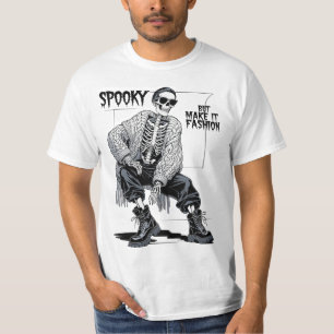 Camiseta Esqueleto Divertido pero con Moda Espeluznante