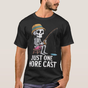 Camiseta Esqueleto Divertido Pescando Solo Una Tirada Más C