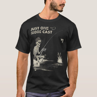 Camiseta Esqueleto Divertido Pescando Solo Una Tirada Más P