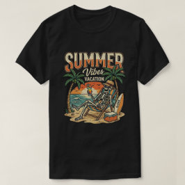 Camiseta Esqueleto divertido relajándose en la playa / vera