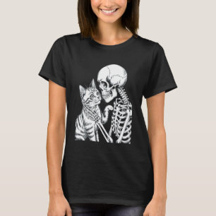Camiseta Esqueleto Divertido Sosteniendo Gato Halloween Tru