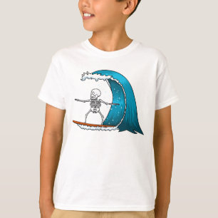 Camiseta Esqueleto Divertido Surfear
