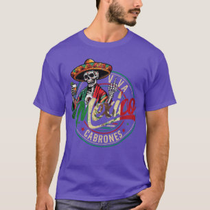 Camiseta Esqueleto Divertido Viva Meico s Hombres Mujeres I