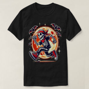 Camiseta Esqueleto en ejecución con zapatillas - Halloween 