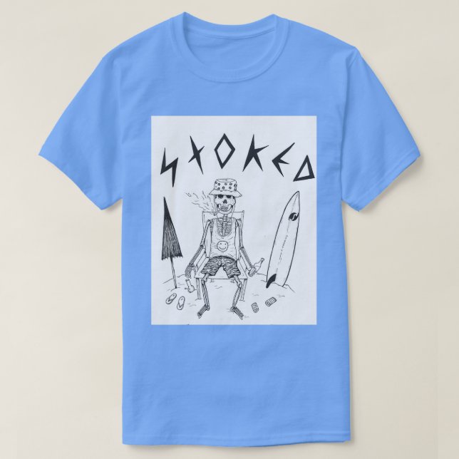 Camiseta Esqueleto en la playa (Diseño del anverso)