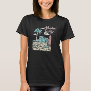 Camiseta Esqueleto En La Playa Siempre Gráfica De Verano Sa