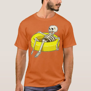 Camiseta Esqueleto en Natación con anillo de natación