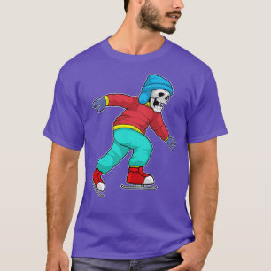 Camiseta Esqueleto en patinaje sobre hielo con patines de h