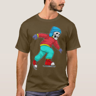 Camiseta Esqueleto en patinaje sobre hielo con patines de h