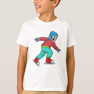 Camiseta Esqueleto en patinaje sobre hielo con patines de h