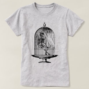 Camiseta Esqueleto en un Birdcage