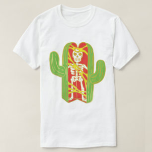 Camiseta Esqueleto en un diseño del cactus del Saguaro