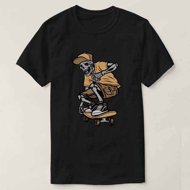 Camiseta Esqueleto en un monopatín (Diseño del anverso)