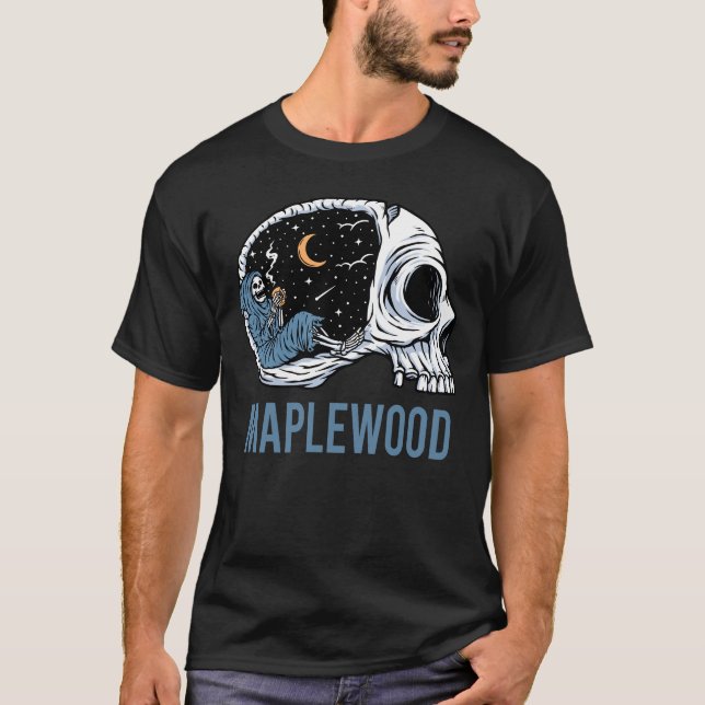 Camiseta Esqueleto escalofriante - Madera (Anverso)