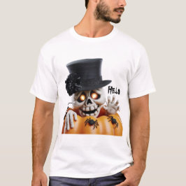 Camiseta Esqueleto espeluznante con sombrero de copa decora