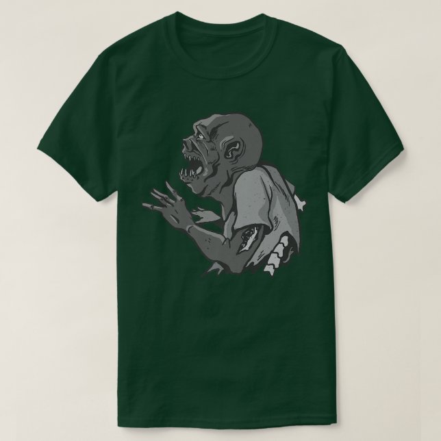 Camiseta Esqueleto espinal de la herida del brazo zombi feo (Diseño del anverso)