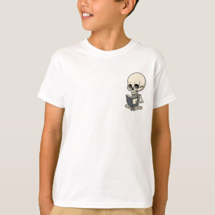 Camiseta Esqueleto estudioso gafas de lectura niños