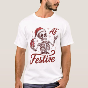 Camiseta Esqueleto Festivo Snarky Navidad Sarcástico