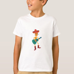 Camiseta Esqueleto Festivo Tocando Guitarra
