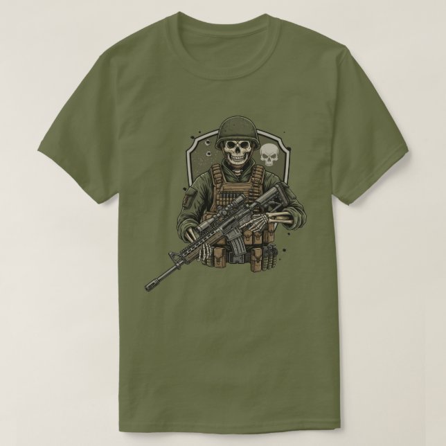 Camiseta Esqueleto Francotirador (Diseño del anverso)