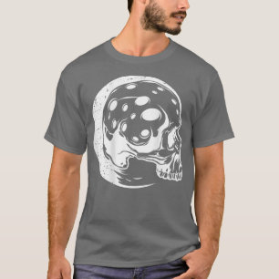 Camiseta esqueleto fresco en el esqueleto lunar