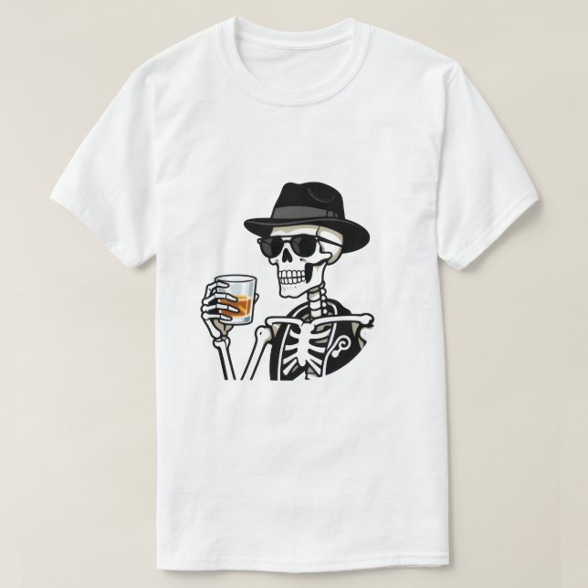 Camiseta esqueleto fumando (Diseño del anverso)