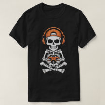 Esqueleto Gamer Genial con Auriculares y Controlad