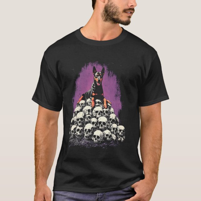Camiseta Esqueleto Gótico Doberman (Anverso)