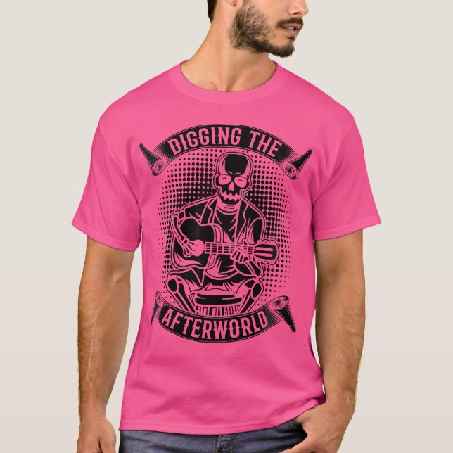 Camiseta Esqueleto guitarista de mujeres - Gu acústica por  (Anverso)