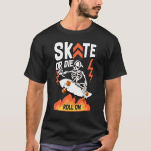 Camiseta esqueleto haciendo skateboarding skater genial chi