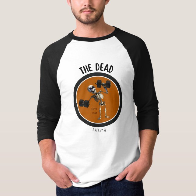 Camiseta Esqueleto/Halloween/divertido/gimnasio  (Anverso)