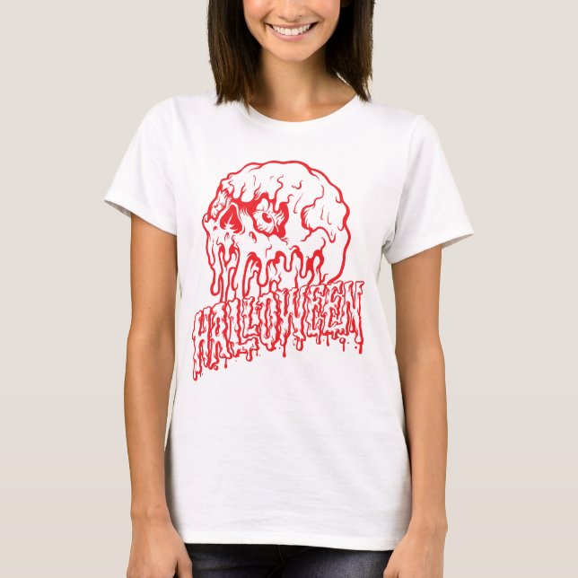 Camiseta esqueleto helado de halloween (Anverso)