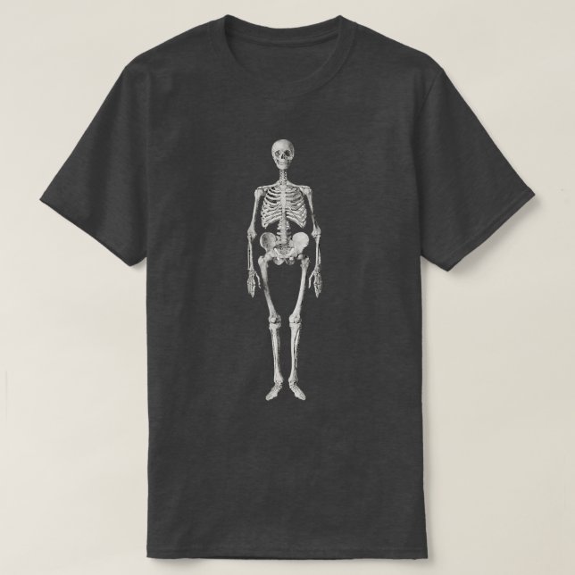 Camiseta Esqueleto humano anatómico  (Diseño del anverso)