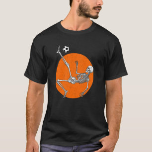 Camiseta Esqueleto Jugador de Fútbol Patada en Bicicleta Ha