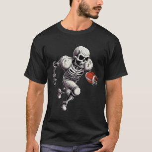 Camiseta Esqueleto Jugando Fútbol Halloween Amante de las C