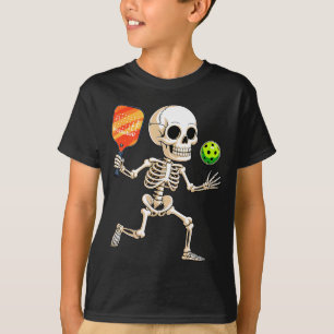 Camiseta Esqueleto jugando pickle ball disfraz de Halloween