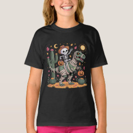 Camiseta Esqueleto Juguetón y Dinosaurio Momia T-Rex Feroz
