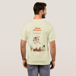 Camiseta Esqueleto Kawaii Halloween Fantasmas Lindos Bailan