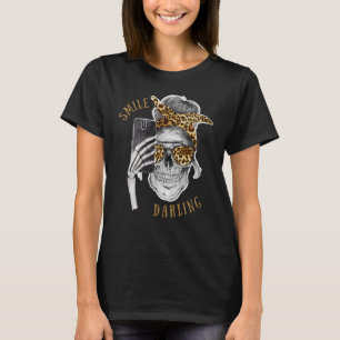 Camiseta Esqueleto Leopard Halloween Sonríe Darling Skelfie