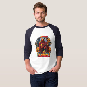Camiseta Esqueleto malvado de Halloween, Calabaza