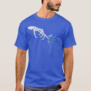 Camiseta Esqueleto Mano Boop En La Nariz De Un Gato Diverti